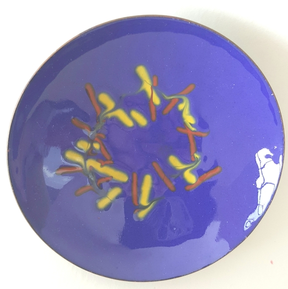 Wales UK Tiny Bowl Enamel Fired Copper Ring Watch Trinket Holder - Picture 6 of 6